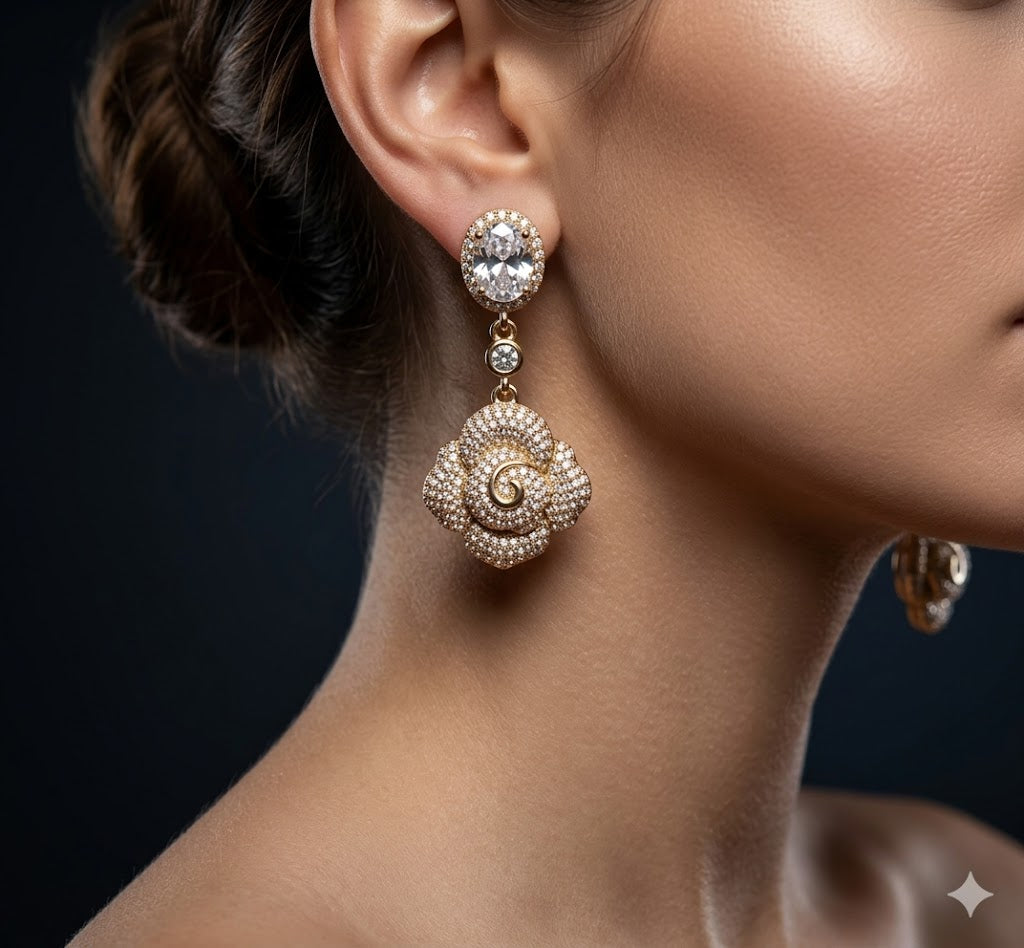 Vintage Pearl Medallion Drop Earrings