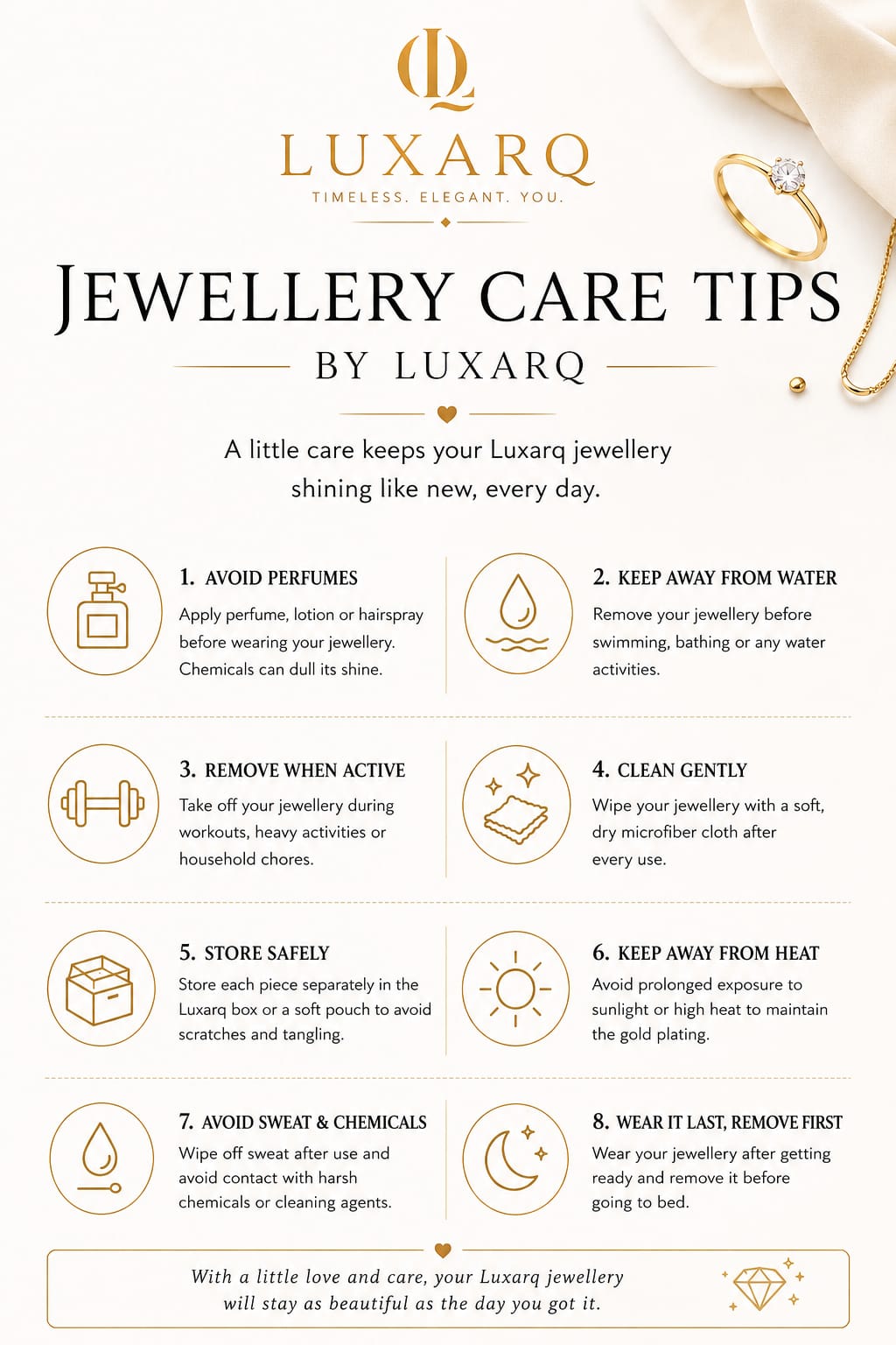 LUXARQ Gold Tone Crystal Link Bracelet for Women