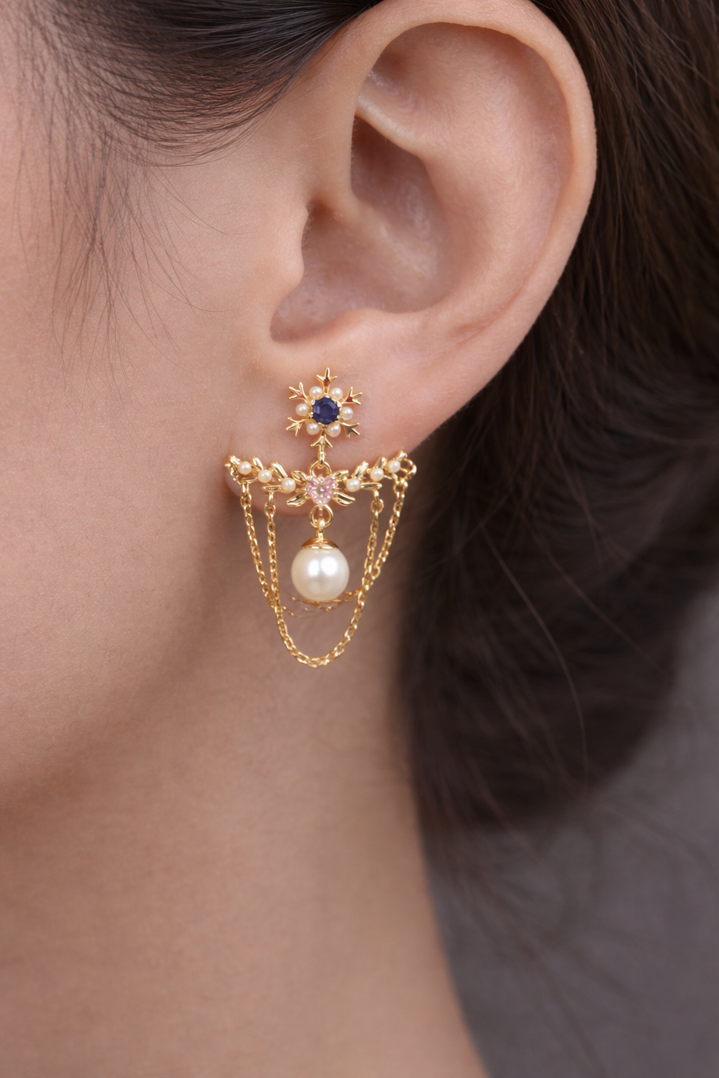 Golden Knot Pearl Drops