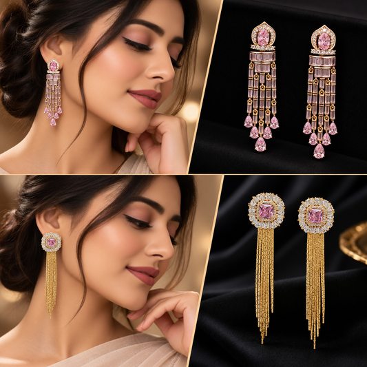 Chandelier earrings for women in elegant statement jewellery designs