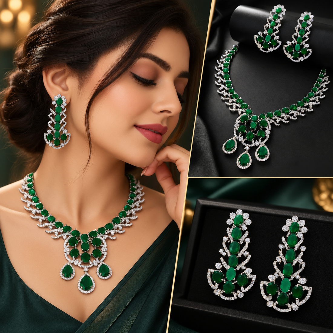 Partywear jewellery styles for women with statement earrings necklace rings and bracelets
