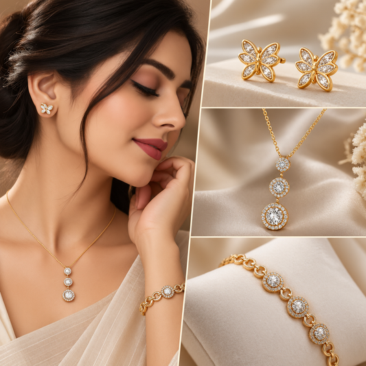 Minimal jewellery styles for women with delicate necklaces earrings rings and bracelets