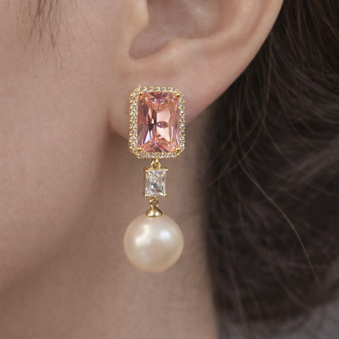 Blush Pearl Drop Earrings