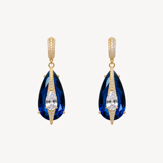 Midnight Sapphire Teardrop Earrings