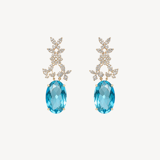 Ocean Blue Statement Drop Earrings
