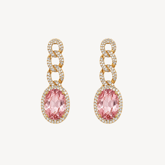 Rose Quartz Crystal Drop Earrings