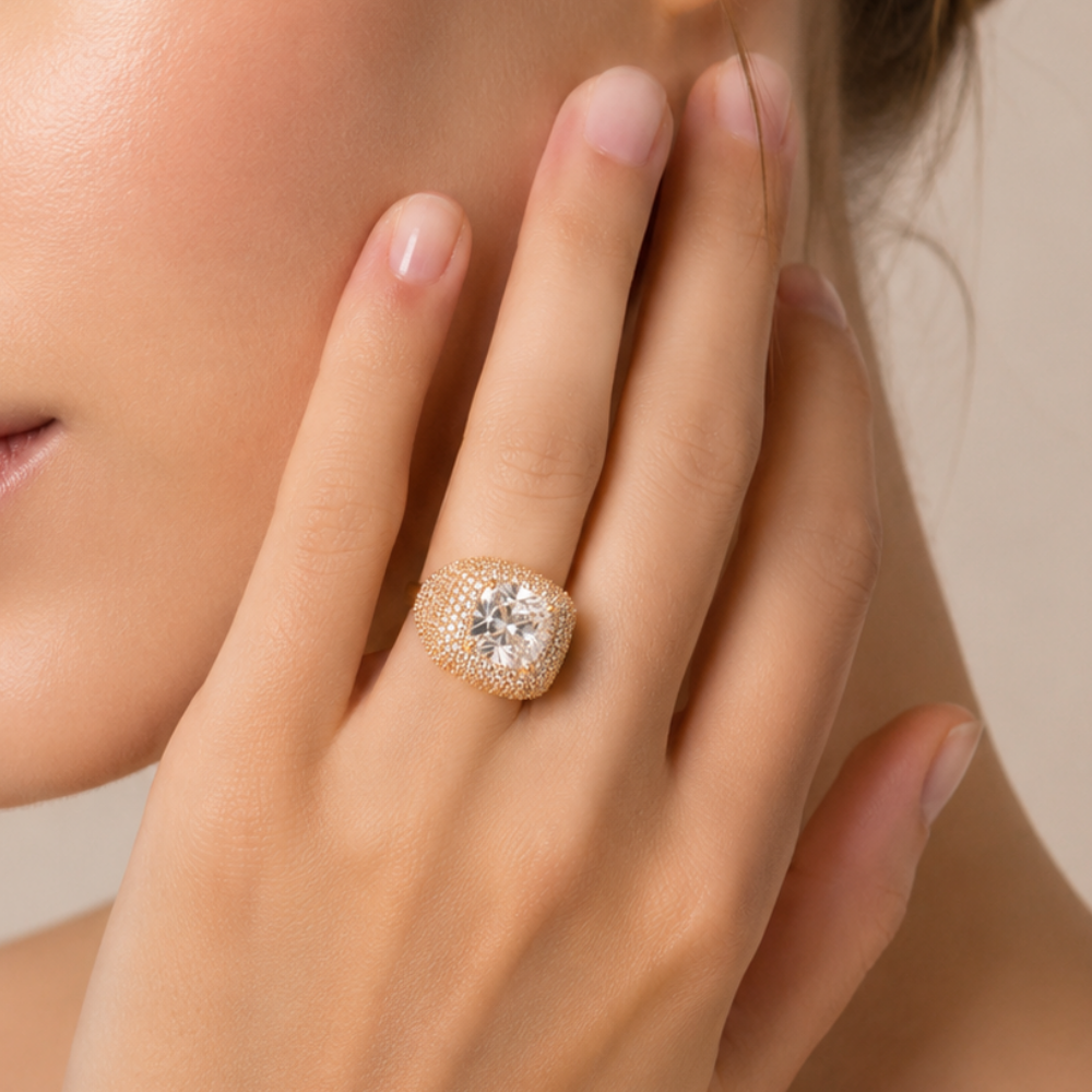 Vintage Crystal Dome Ring