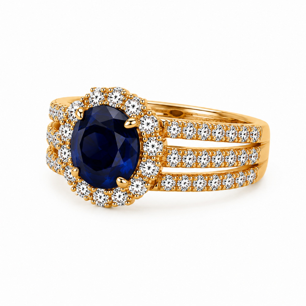 Emerald Halo Statement Ring