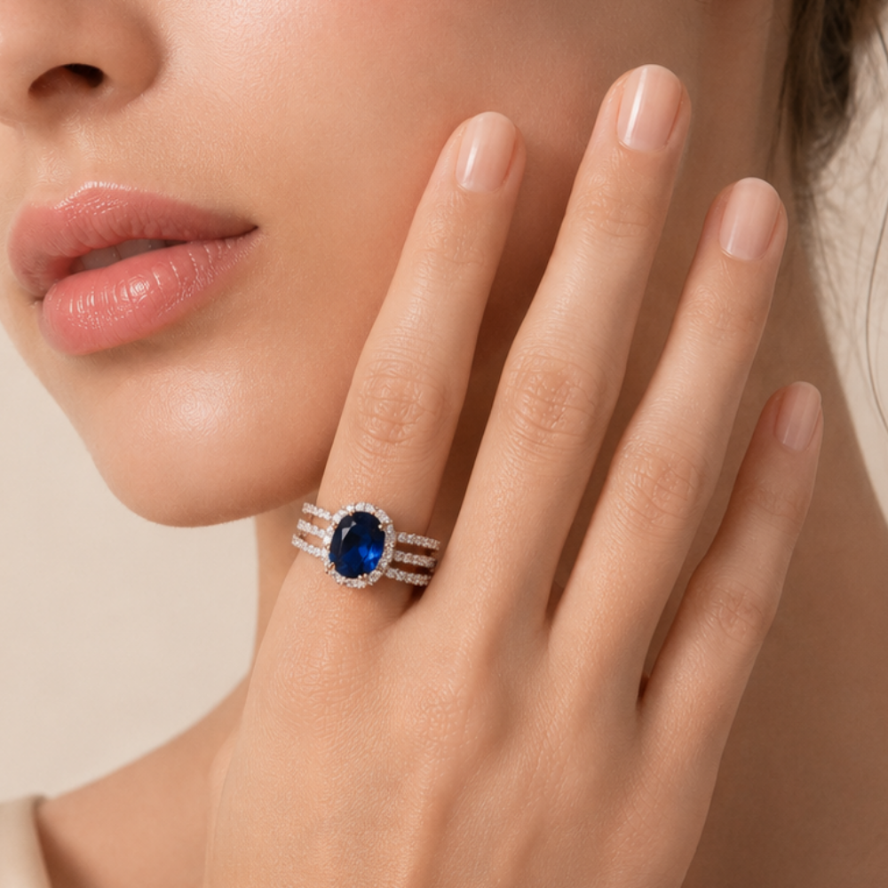 Emerald Halo Statement Ring