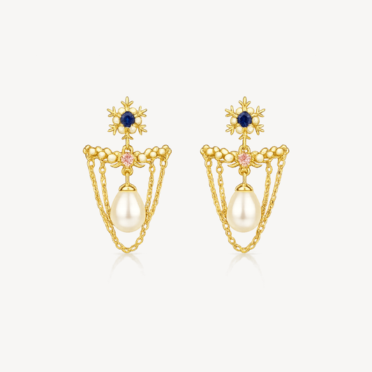 Golden Knot Pearl Drops