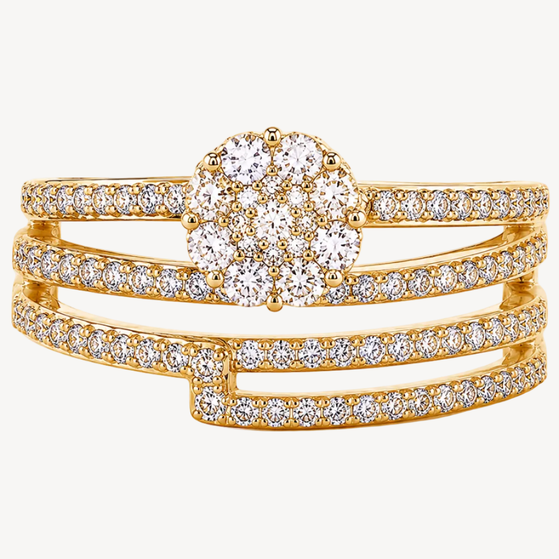 Crystal Wave Band Ring