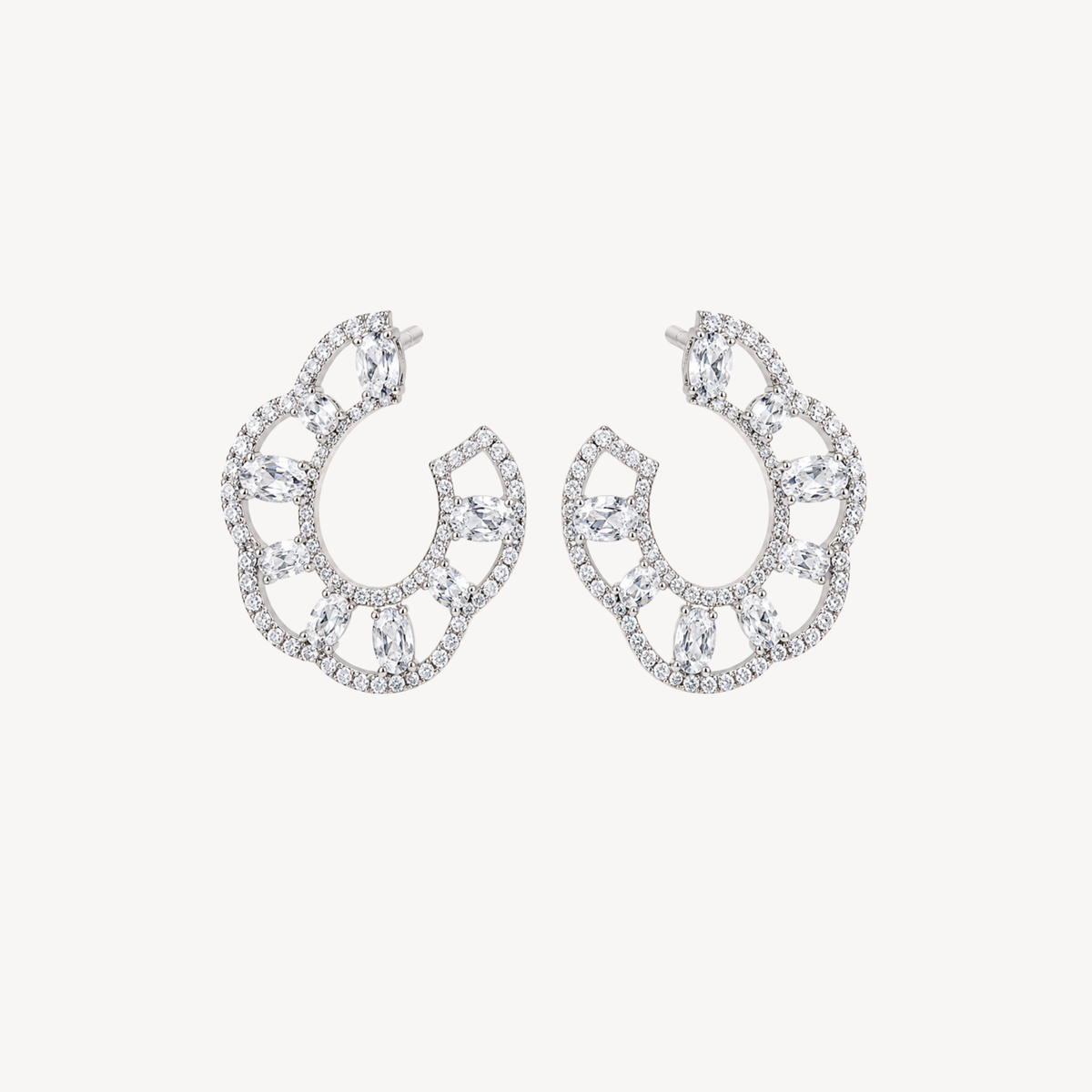 Floral Crystal Stud Earrings