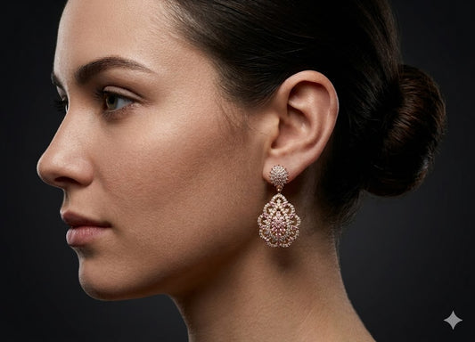 Antique Gold Statement Drop Earring