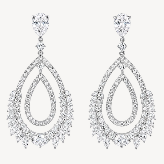Crystal Halo Drop Earrings