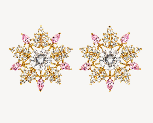 Golden Sunburst Stud Earrings