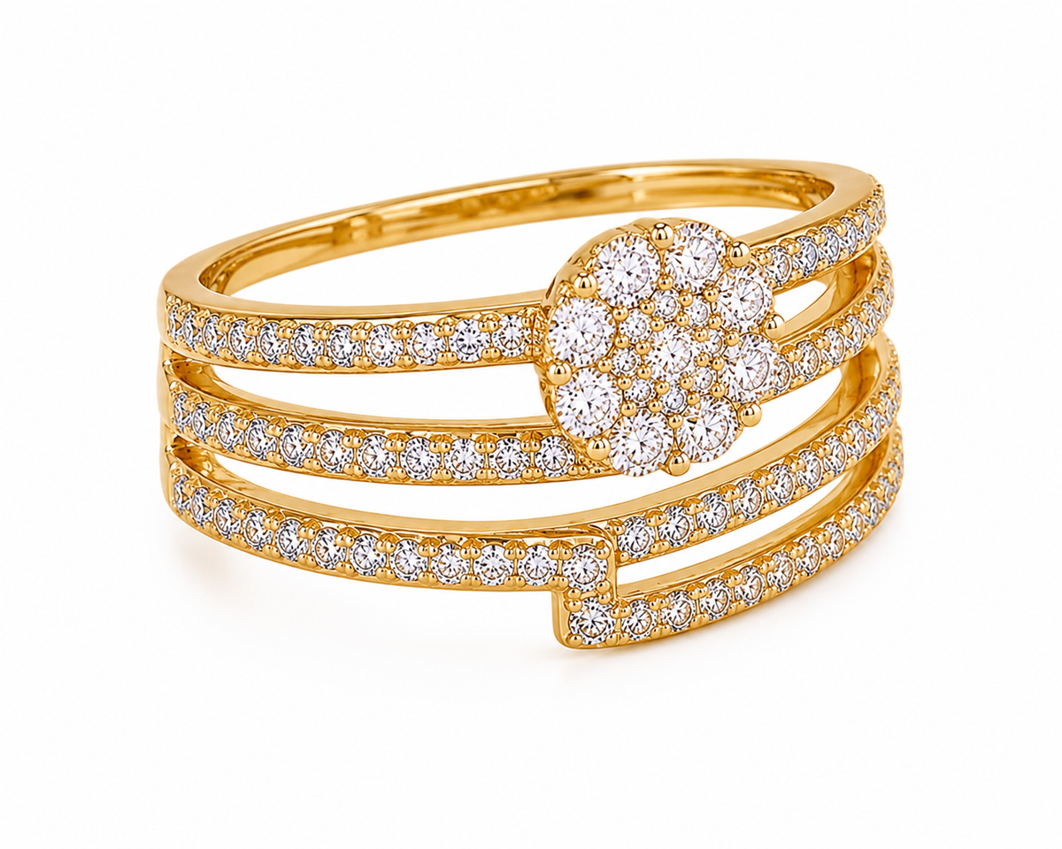 Crystal Wave Band Ring