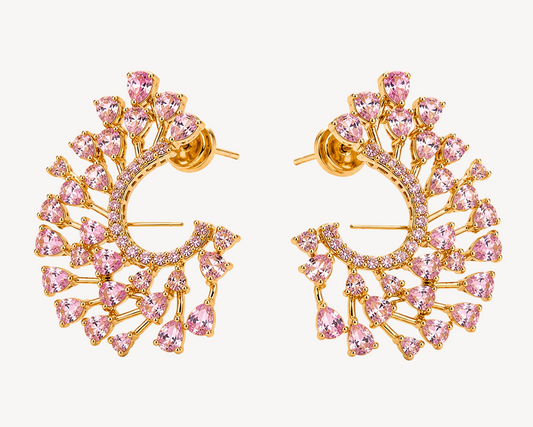 Crystal Crescent Statement Earrings