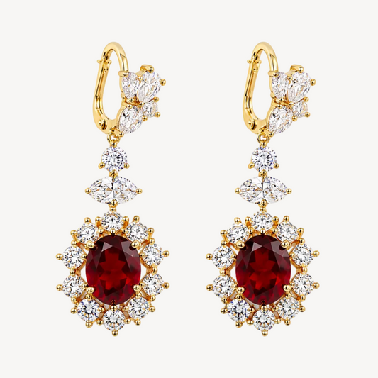 Ruby Halo Statement Earrings
