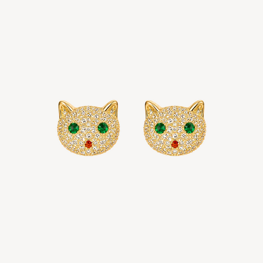 Playful Kitty Stud Earrings