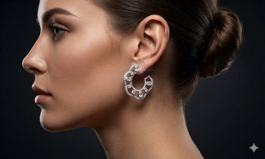 Floral Crystal Stud Earrings