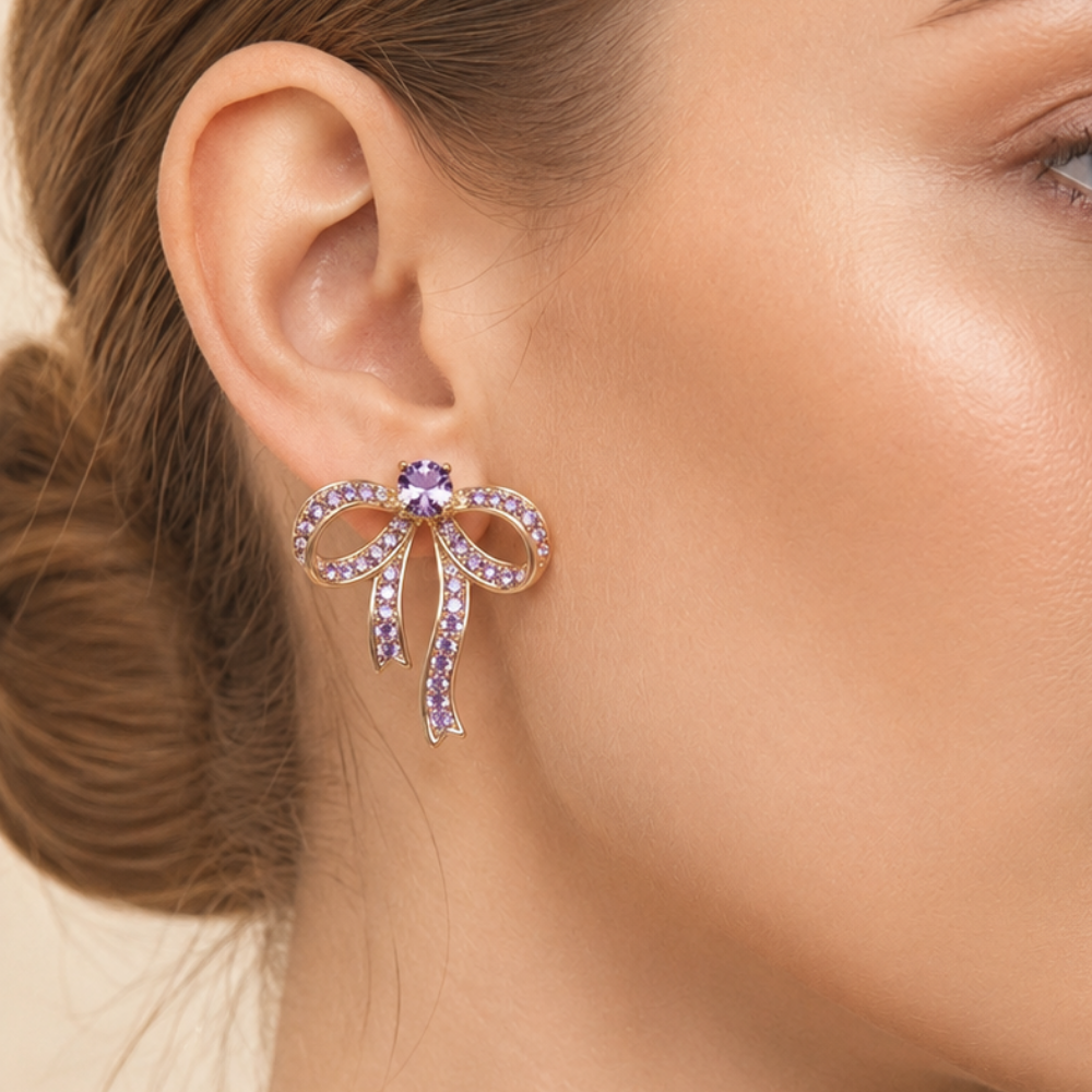 Golden Crystal Cluster Studs