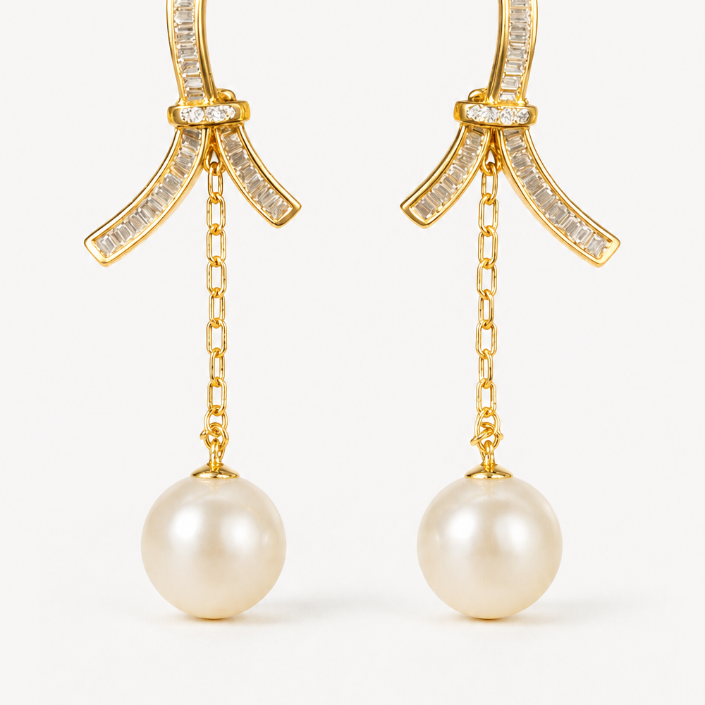 Aurora Pearl Bow Drops