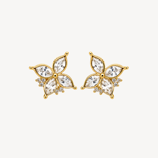 Crystal Daisy Drop Earrings