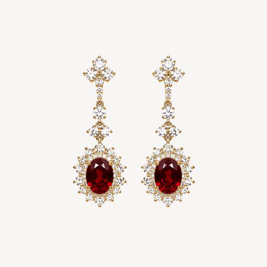 Ruby Glow Drop Earrings