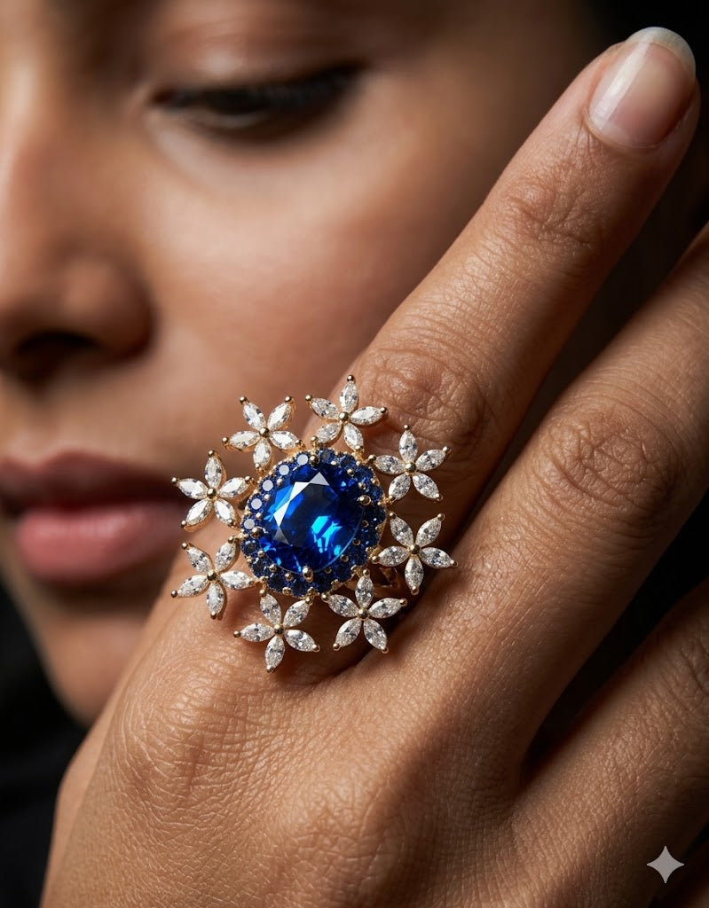 Midnight Starburst Statement Ring
