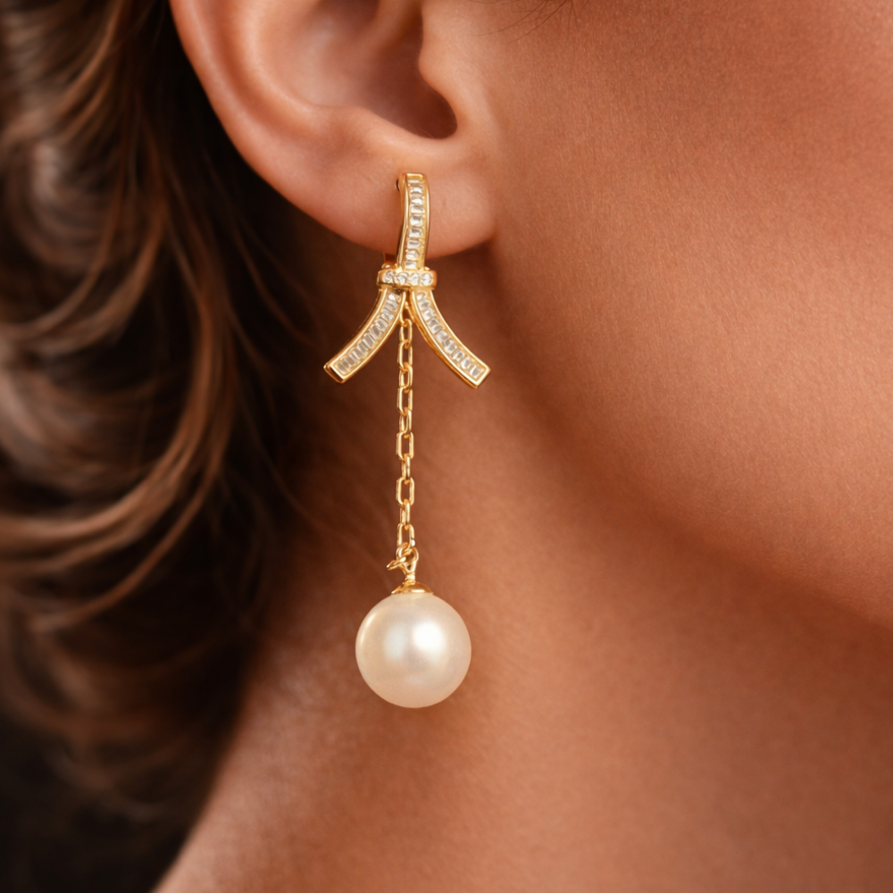 Aurora Pearl Bow Drops