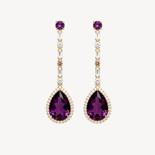 Midnight Teardrop Crystal Earrings