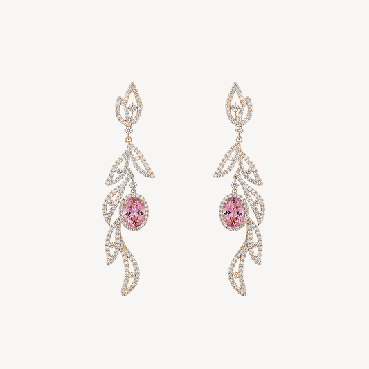 Golden Blossom Charm Drop Earrings