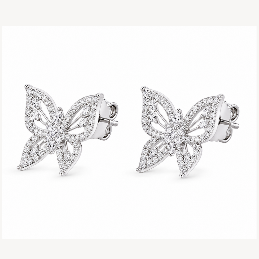Golden Butterfly Stud Earrings