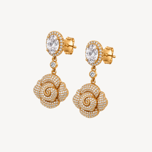 Vintage Pearl Medallion Drop Earrings