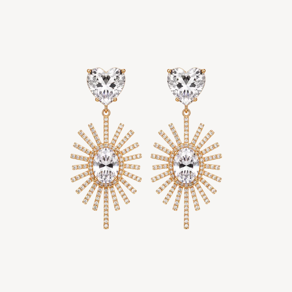 Golden Sunburst Statement Earrings