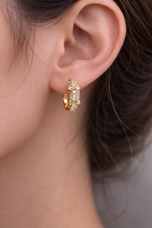 Textured Gold Hoop Earrings