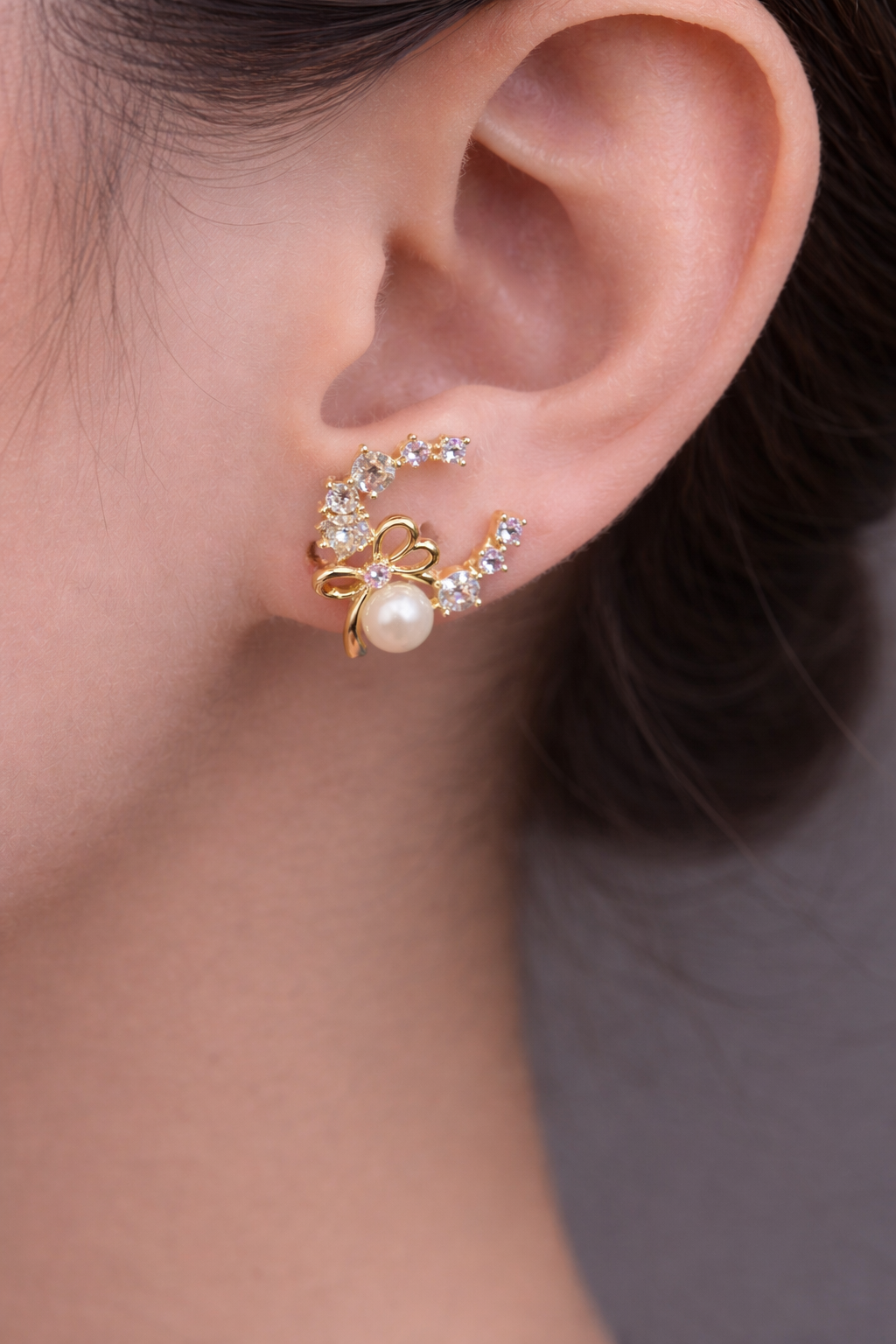 Golden Crystal Cluster Studs