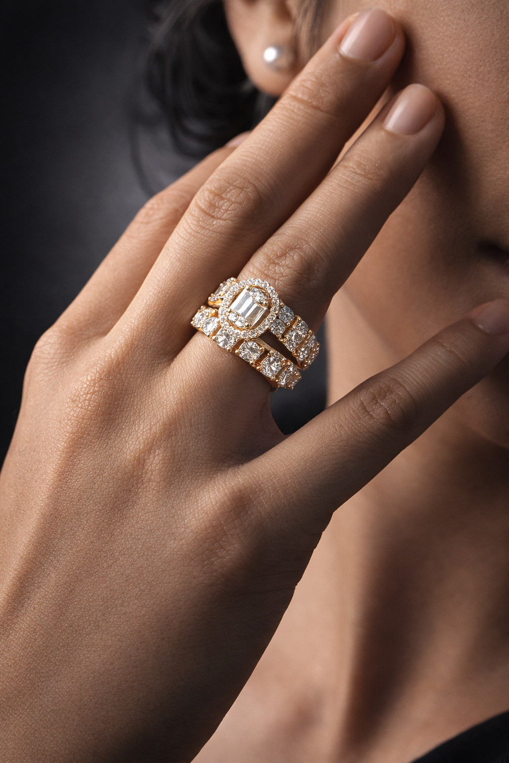 Crystal Crown Statement Ring
