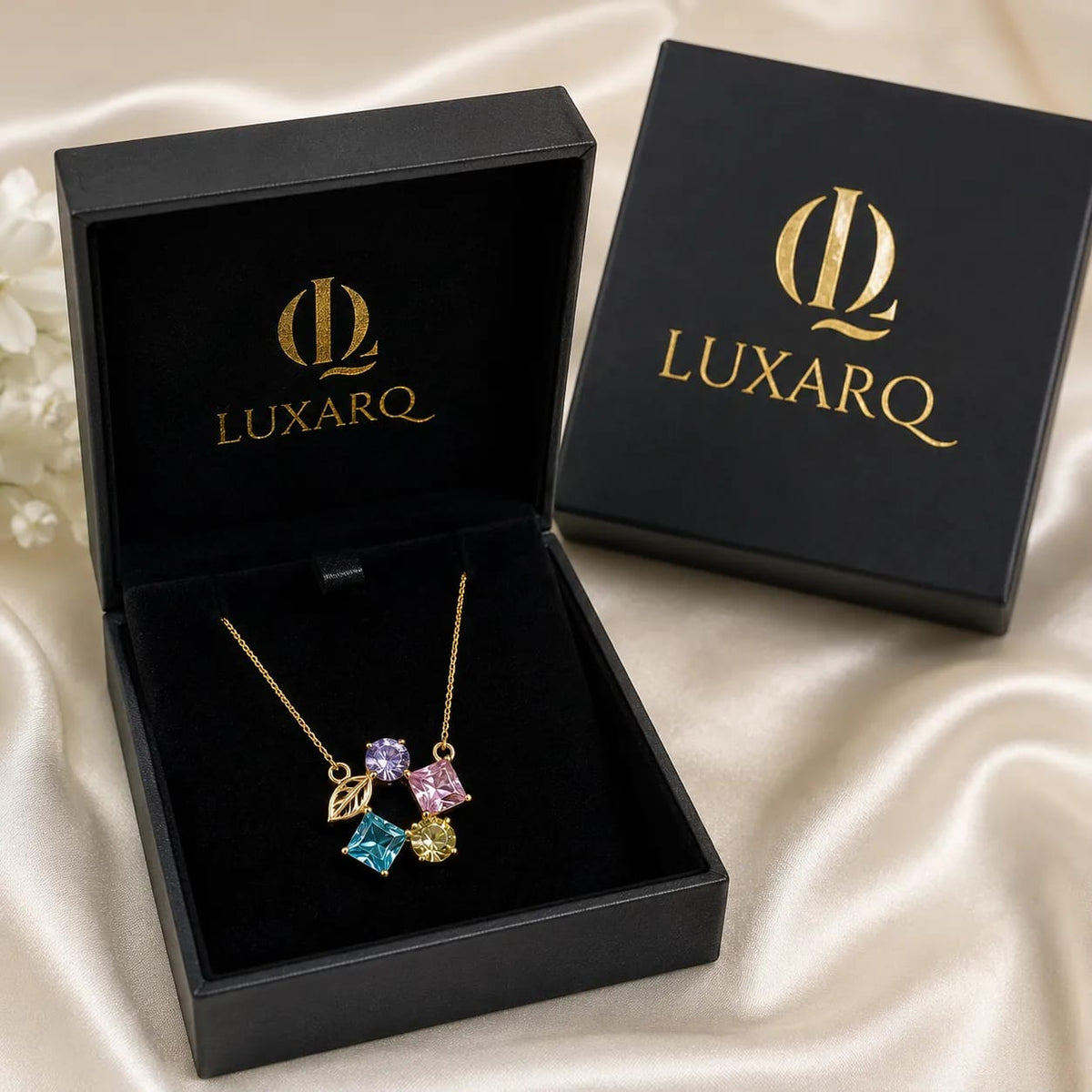 LUXARQ Multicolor Cubic Zirconia Pendant Necklace