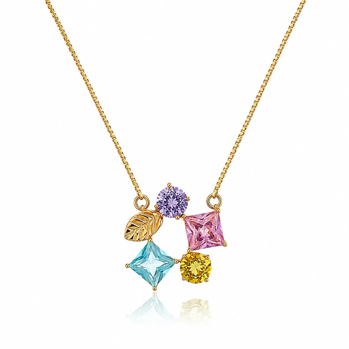 LUXARQ Multicolor Cubic Zirconia Pendant Necklace