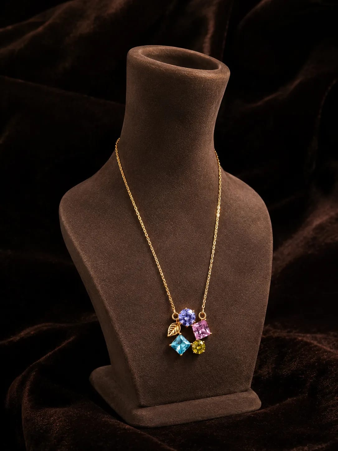 LUXARQ Multicolor Cubic Zirconia Pendant Necklace