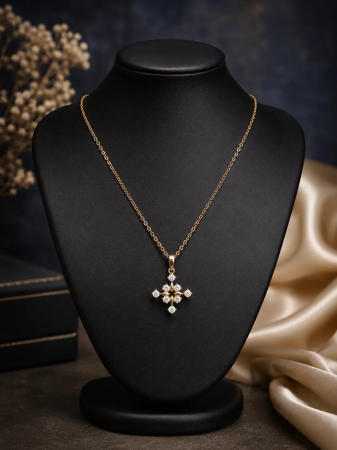 LUXARQ 18K Gold Plated Cross Pendant Necklace