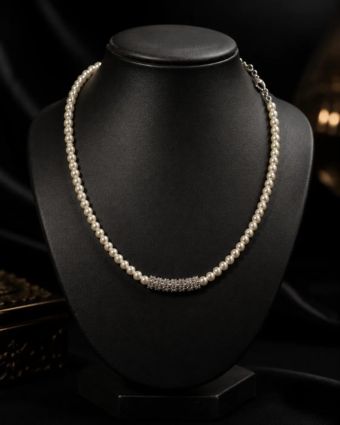LUXARQ Pearl Cubic Zirconia Necklace for Women