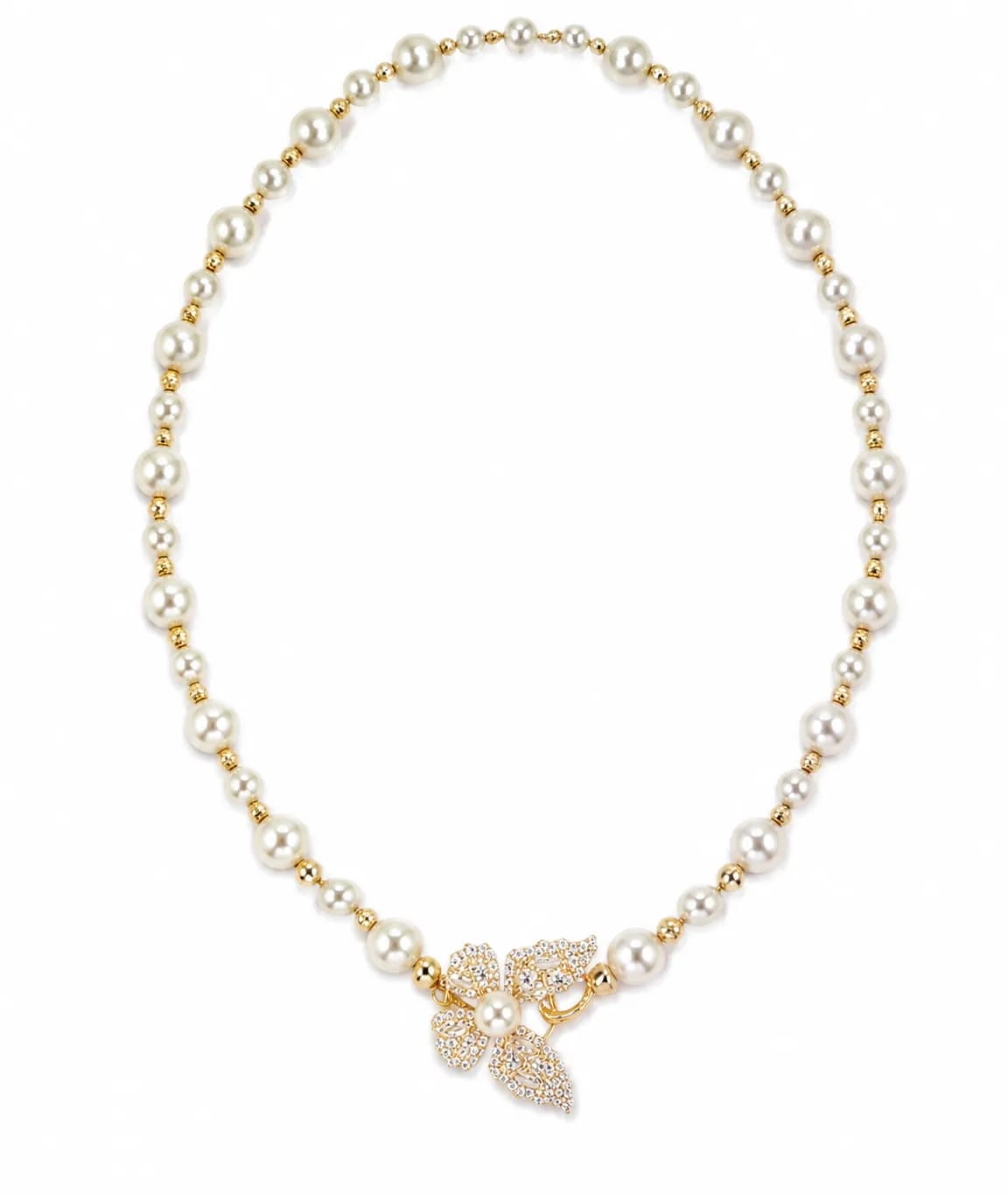 LUXARQ Pearl Butterfly Pendant Necklace