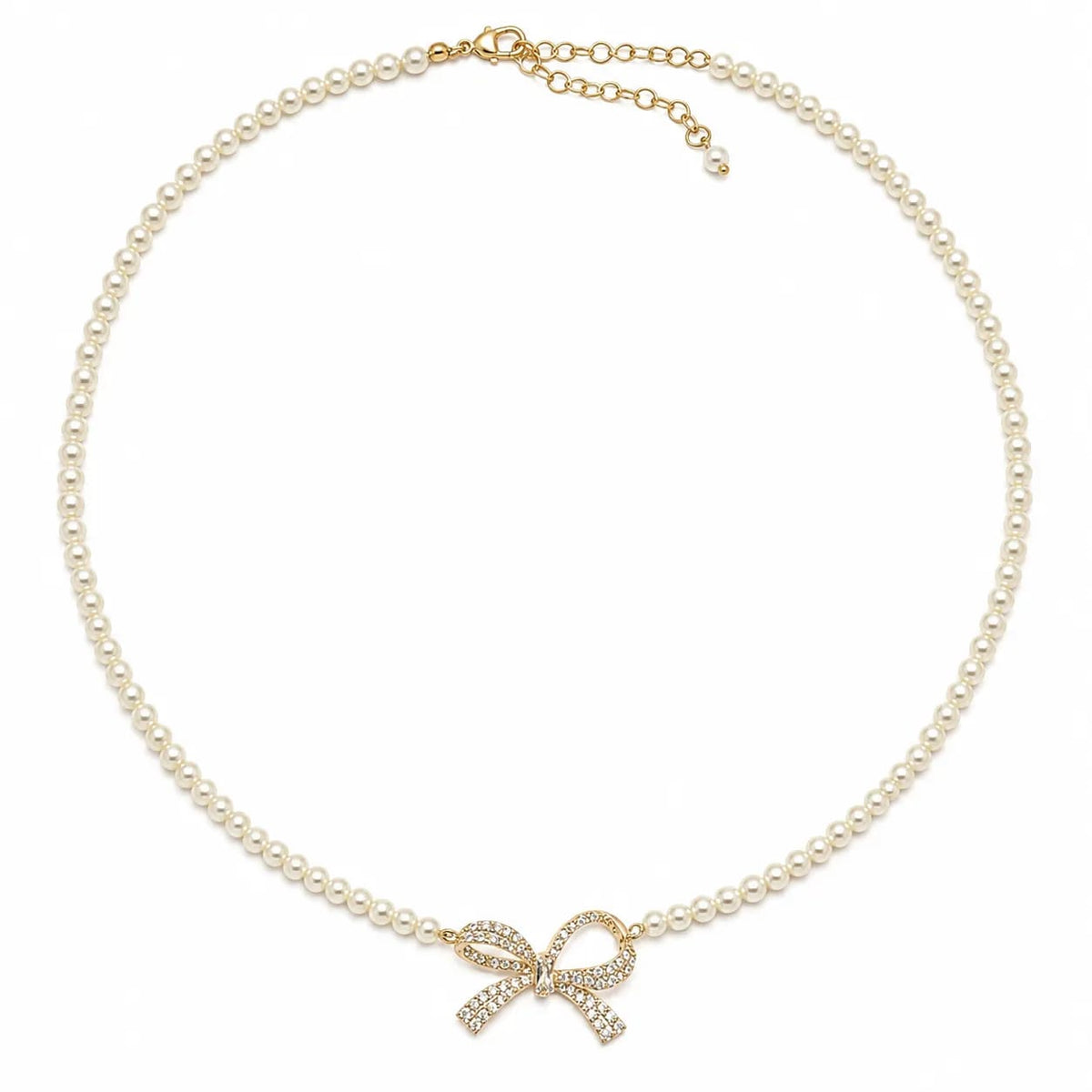 LUXARQ Pearl Bow Necklace for Women