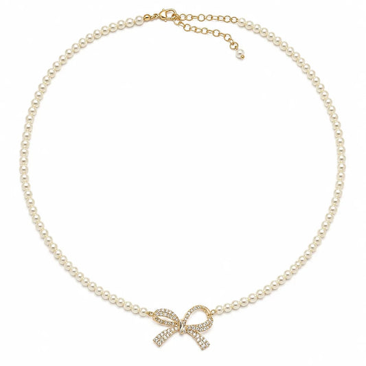 Maribelle Pearl Bow Necklace