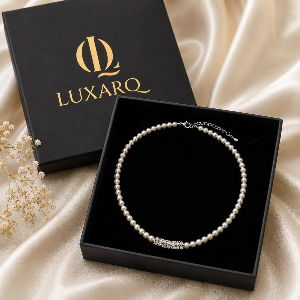 LUXARQ Pearl Cubic Zirconia Necklace for Women