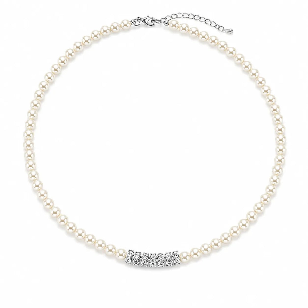 LUXARQ Pearl Cubic Zirconia Necklace for Women