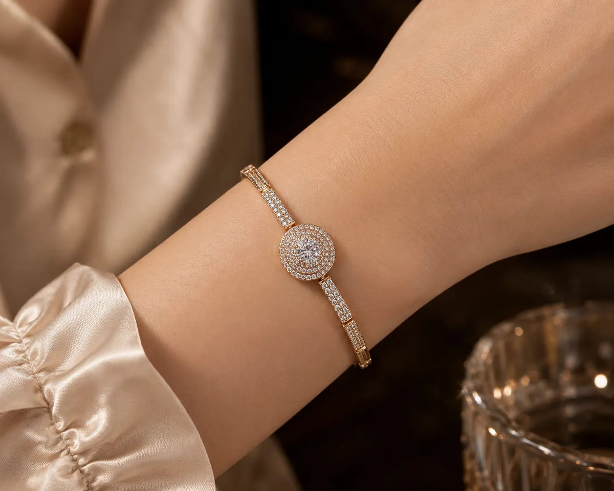 LUXARQ 18K Gold Plated Statement Bracelet for Women