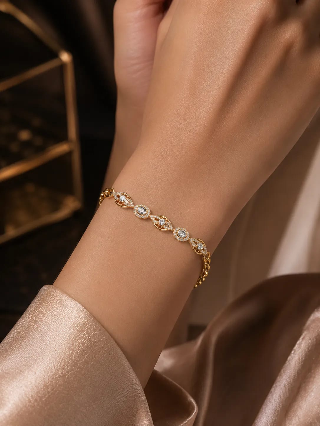LUXARQ 18K Gold Plated CZ Bracelet for Women